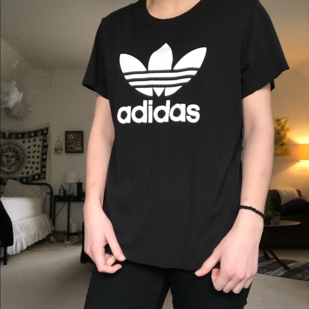 Black Adidas Trefoil Shirt